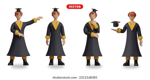 The graduates gestures included a 3D vector icon set.