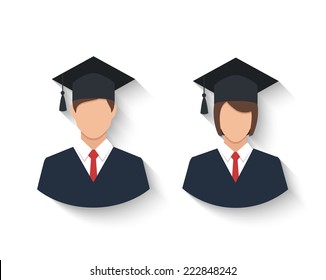 Graduates Gown Graduation Cap Icon Colorful Stock Vector (Royalty Free ...