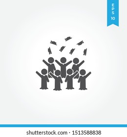Graduates group vector icon, simple sign for web site and mobile app.