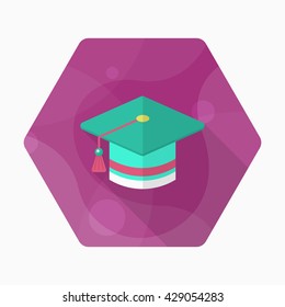 Graduates icon , Vector flat long shadow design. In education concept.