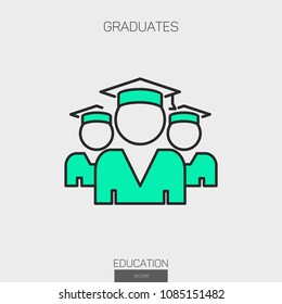 Graduates line icon