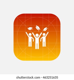 graduates throwing hats icon
