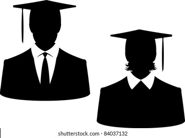 Graduates - Vector isolated on white