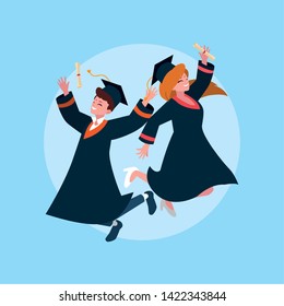 Graduating boy and girl student design