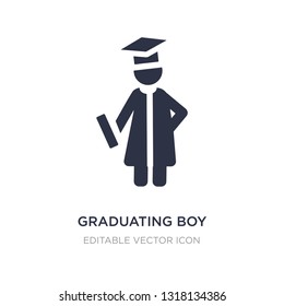 graduating boy icon on white background. Simple element illustration from People concept. graduating boy icon symbol design.