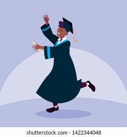 Graduating boy student in celebration design