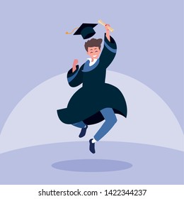 Graduating boy student in celebration design
