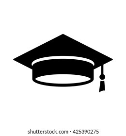 graduating cap student icon on white background