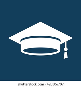 graduating cap student icon on color background