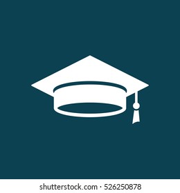 graduating cap student icon on blue background
