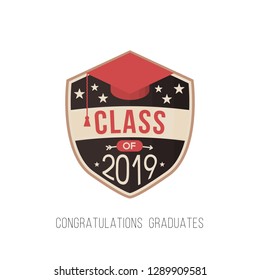 graduating class in 2019 graphic emblem for t-shirts, and the idea for the sign or badge