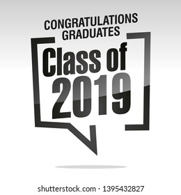 Graduating class of 2019 isolated on silver white background