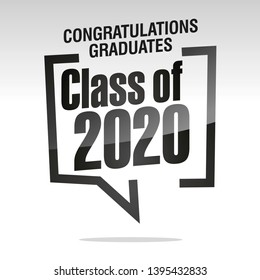 Graduating class of 2020 isolated on silver white background