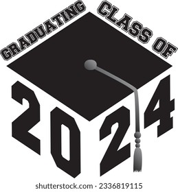 Graduating Class of 2024 Graduation Cap Graphic