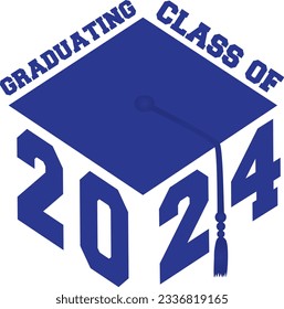 Graduating Class of 2024 Graduation Cap Graphic