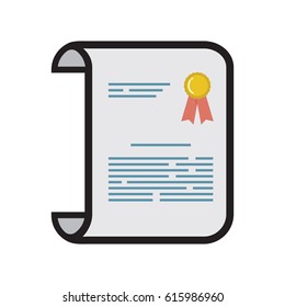Graduating diploma, vector icon
