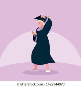 Graduating girl student in celebration design