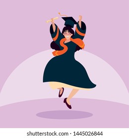 Graduating girl student in celebration design