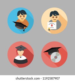 graduating icon set. vector set about graduate and graduation icons set.