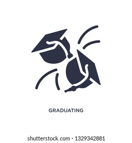 graduating icon. Simple element illustration from education concept. graduating editable symbol design on white background. Can be use for web and mobile.
