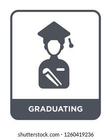 graduating icon vector on white background, graduating trendy filled icons from Education collection, graduating simple element illustration