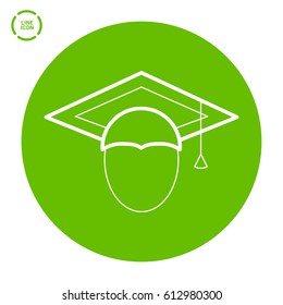graduating isolated minimal icon. hat line vector icon for websites and mobile minimalistic flat design.