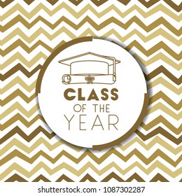 graduating lettering card with hat and diploma