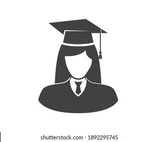 graduating student avatar.Vector illustration in flat style isolated on white background.

