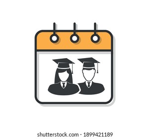 Abitur avatar.Vektorgrafik in flachem Stil einzeln auf weißem Hintergrund.