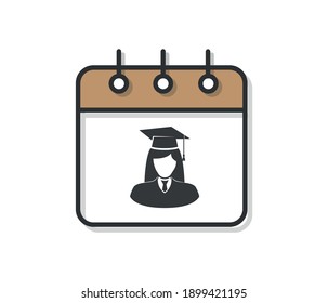 graduating student avatar.Vector illustration in flat style isolated on white background.