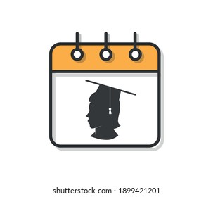 graduating student avatar.Vector illustration in flat style isolated on white background.