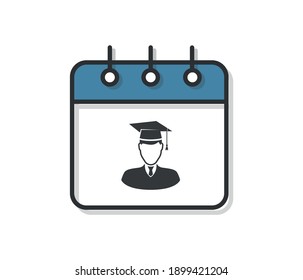 Abitur avatar.Vektorgrafik in flachem Stil einzeln auf weißem Hintergrund.