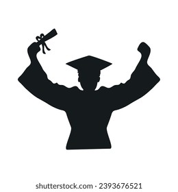 graduating student illustration vector isolated