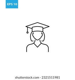 Graduating student outline icon Vector illustration