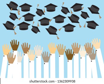 Graduating students vector