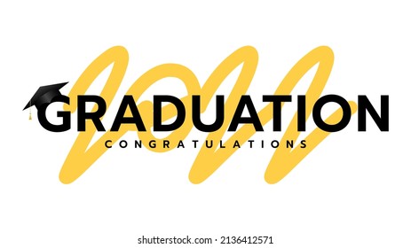 Graduation 2022  congratulations Class of 2022. Template design ,isolated on white background ,Vector illustration EPS 10