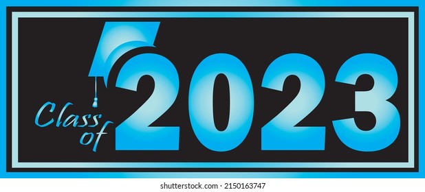 Graduation 2023 blk blue gradient Banner