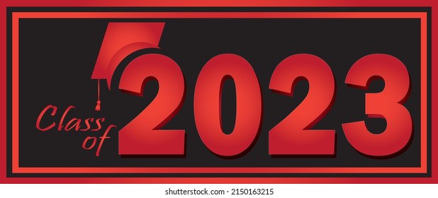 Graduation 2023 blk red background