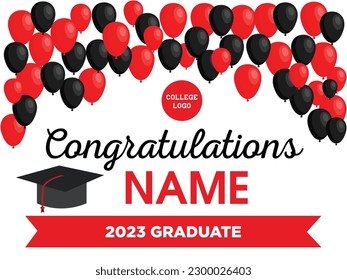 Graduation 2023, Senior 2023, Congratulations Graduate 2023, Class of 2023. Printable Graduation Lawn Sign 