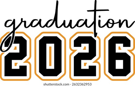 Graduation 2026 Bold Varsity Typography T-Shirt Design