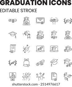 Graduação - 25 ícones vetoriais