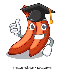 Graduation abunch in red bananas fruit character