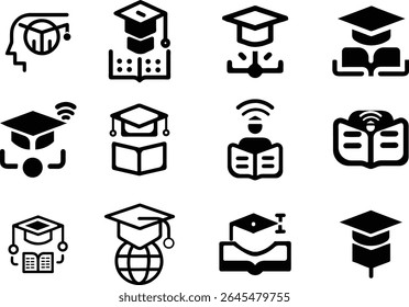 Graduation achievement education success student graduate with cap and gown thinking about future. Graduation cap and graduation hat academic success education.