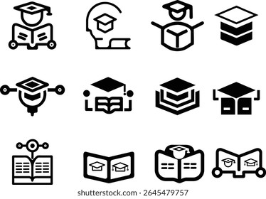 Graduation achievement education success student graduate with cap and gown thinking about future. Graduation cap and graduation hat academic success education.