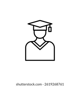 Graduation achievement outline symbol academic celebration moment icon