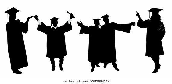 Graduation Activity Silhouette, art vector design, logo, icon,