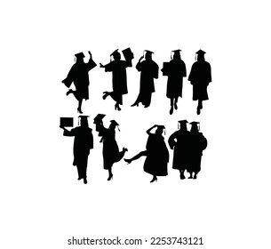 Graduation Activity Silhouettes, art vector design 