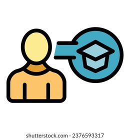Symbol für den Graduierungsvorteil, Rahmenvektor. Teamentscheidung. Gaming-Kostenkorb-Wohnung