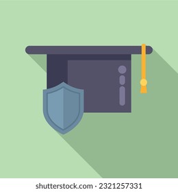 Graduation agreement icon flat vector. Finance money. Umbrella travel