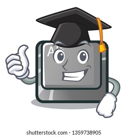 Graduation alt button isolated with the mascot